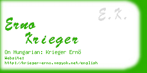 erno krieger business card